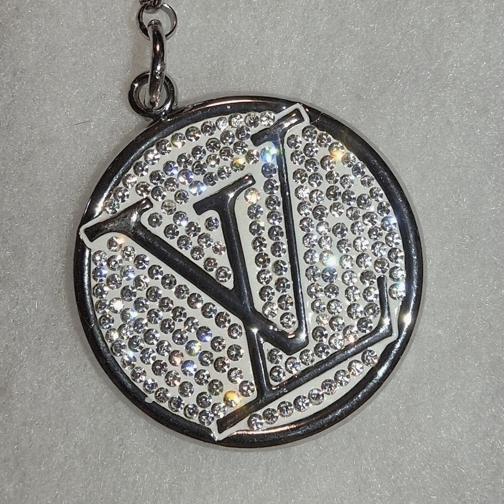 LARGE Shimmering Silver LV Bag Charm